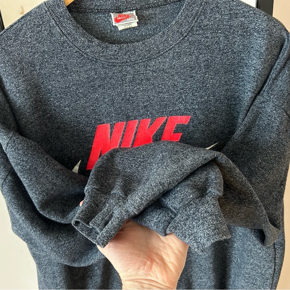 Vintage 80s Nike Air crewneck hoodie sweater sweatshirt Jordan grey tag infrared - Picture 14 of 16